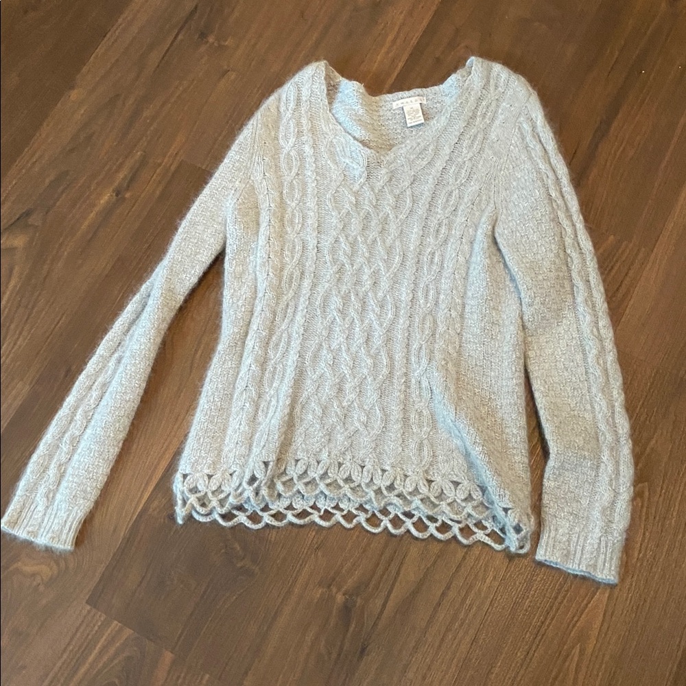 Tweeds XL Gray Angora Wool Sweater